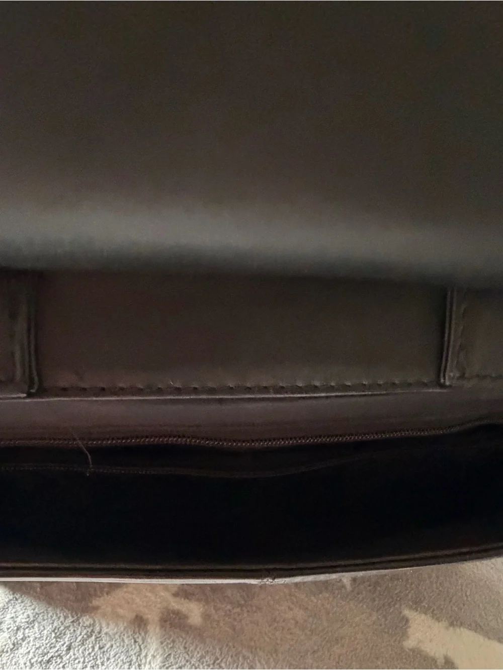 Heritage Black Leather Briefcase with Silver Lock